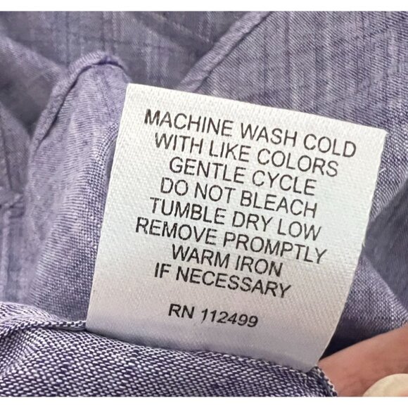 Tailorbyrd Mens 2XL SS Shirt Blue w/ Plaid Accents 100% Cotton Button-Down Colla - Picture 8 of 8